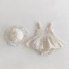 Ropa para Bebé Mono Vestido Floral Sin Mangas Body Traje de Celebración de los 100 Días Mono con Gorro para Bebé Niña