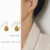 Brincos de feijão dourados da moda sul-coreana, simples, pequenos, banhados a cobre, brincos de bola de ouro verdadeiro, brincos populares da moda para mulheres na internet