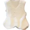 Chaleco de punto sin mangas para mujer estilo pequeño aroma de terciopelo imitación visón francés otoño e invierno nuevo versátil chaqueta chaleco de punto empalmado