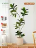 Higuera Bengalí Simulada Planta en Maceta de Piso para Sala de Estar Decoración junto al Sofá, Planta Artificial de Alta Gama, Planta Verde Grande