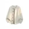 Cárdigan de Punto con Botones de Color Contrastante Estilo Old Money para Hombres y Mujeres Otoño Moderno Sensación Perezosa Relajada Prendas de Punto Holgadas Chaqueta para Pareja
