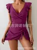 2026 Nuevo Bañador de una pieza Transfronterizo Europeo y Americano Tankini Playa Cuello en V Aspecto Adelgazante Falda Bikini Encaje Exportación