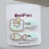 Novo Presilha de Cabelo Fofa de Gatinho e Peixe Estilo Doce para Meninas, Presilha para Franja Lateral, Grampo de Cabelo de Desenho Animado, Acessório de Cabelo para Mulheres