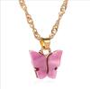 Collar de mariposa dulce japonés y coreano, acrílico colorido, versátil, para mujer, cadena de clavícula, personalizado, celebridad de Internet, moda, venta transfronteriza, gran oferta