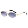 Gafas de sol con montura ovalada para mujer, lentes de sol de verano con estrellas, estilo Hong Kong, protector solar, espejo de cara grande que muestra una cara redonda pequeña.