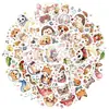 Set Transfronterizo de 50 Piezas de Pegatinas Creativas de Animales Lindos de Dibujos Animados Curativos, Pegatinas Decorativas Cálidas para Botellas de Agua y Tablets, Nuevas Pegatinas Impermeables