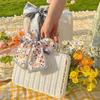 Maleta de Souvenir Estilo Ins Boda Regalo Dama de Honor Boda Caja de Regalo Cesta de Picnic Tejida Linda Accesorios para Fotos