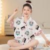 Seda de Hielo 2025 Pijama Nuevo para Niñas Verano Corto Delgado Niñas Niños Grandes Kuromi Ropa para el Hogar Estilo Fresco de Verano
