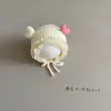 Touca de Bebê Outono e Inverno Menina Bebê Tricô Lã Fofa Super Fofa Mês de Nascimento Pequena Proteção Auricular Quente Renda