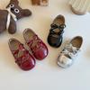 Sapatos de Couro Femininos Estilo Coreano 2026 Primavera e Outono Novo Modelo Laço Sapatilhas de Bailarina Princesa Mocassins Slip-On de Solado Macio