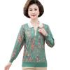 Blusas de Primavera para Mujer, Camisas Florales con Cuello Estilo Abuela para Mujeres de Mediana Edad y Mayores, Camisas Base de Primavera y Otoño para Madres, Modelo Nuevo 2024