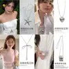 Colar de estrela-do-mar estilo férias para garota popular, corrente longa para suéter, colar com acabamento prateado fosco vintage, pingente de estrela para a praia para mulheres