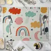 Alfombrilla Geométrica de Animales para Mesa de Comedor de Sala de Estar Suministro Transfronterizo Alfombrilla de Mesa de Comedor Estilo Europeo Suministros de Cocina Alfombrilla para Comida Occidental Posavasos LOGOTIPO