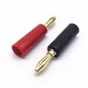 Enchufe Banana de 4 mm con Carcasa Dura Chapada en Oro Cobre Enchufe de Audio de 4 mm Cable de Altavoz sin Soldadura Enchufe Banana Carcasa de Plástico Negra y Roja