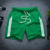 Pantalones Cortos de Verano Finos con Tres Rayas para Hombre, Pantalones Deportivos de Secado Rápido Elásticos, Casual Juvenil Holgado, Pantalones Cortos para Correr