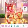 Amazon DIY Casa de Princesas Niñas Juego de Simulación Juguete Casa de Muñecas Castillo Villa Casa de Montaje para Niñas Transfronterizo