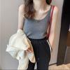 Camisola interior de traje para mujer, diseño de fondo de verano 2023, top de punto de seda de hielo sin mangas