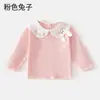 Camiseta de Manga Longa para Meninas Jq Jingqi 2026 Nova Coleção Primavera & Outono Gola Polo 100% Algodão Roupas para Bebês Moda Infantil