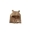 Conjunto de Gorro con Protección para Orejas y Bufanda Cálido de Invierno para Bebé, Engrosado y Forrado de Felpa, Lindo Diseño de Oso para Niños y Niñas