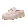 Zapatillas de Medio Zapato Cerradas de Suela Gruesa que Aumentan la Altura 6cm para Mujer, Nuevo Estilo Verano 2026, Estilo Old Money, Sandalias Mula Casual Versátiles