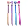 Caneta de Cristal Colorida, Caneta Esferográfica Grande com Ponta de Diamante, Caneta Diamante Areia Movediça, Caneta Esferográfica de Plástico com Gema de Cristal, Caneta para Impressão de Logotipo