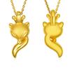 Colgante de Zorro de Nueve Colas de Oro de Arena Vietnamita Chapado en Oro Duro 3D para Corona de Amor Colgante de Zorro de Amor