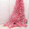 Guirnalda de Ratán de Flor de Cerezo Artificial Plástico Transfronteriza Guirnalda Artificial Flor Falsa Ratán Boda Fiesta Hogar Dormitorio Decoración de Ratán de Flor de Cerezo