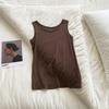 Respirável Slub Cotton Vest Mulheres Verão Estilo coreano Loose Emagrecimento All-match Casual Sleeveless Base Sling