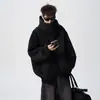 Moletom Cardigan Pesado Americano Masculino Inverno Tendência Marca Estilo Preguiçoso Jaqueta com Capuz High Street Bonito Casual Hoodie de Gola Alta