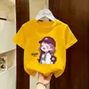 Camiseta de Manga Corta para Niña 2026 Nueva Verano Niñas Niños Grandes Manga Media Ropa para Niñas Tops para Niños Ropa para Niños Ropa de Algodón Puro T