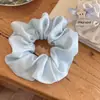 Elástico de Cabelo Azul de Bolinhas de Alta Qualidade para Mulheres, Simples e Fashion, Estilo Preguiçoso para Rabo de Cavalo Baixo, Acessório de Cabelo