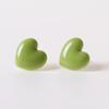 Pendientes de cerámica Jingdezhen con forma de corazón, color caramelo, para adultos, estudiantes, celebridades de Internet, estilo coreano, con aguja de acero.