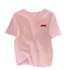 Camiseta Branca de Algodão Manga Curta Ombro Direito para Mulheres Verão 2025 Novo Estilo Quente Cor Damasco Leitoso Top Versátil de Textura Solta Ins