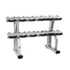 Conjunto de Rack de Halteres Extensível para Geral Gordo para Comerciantes, Rack Pequeno para Colocação de Halteres, 6 Conjuntos de Racks de Halteres de Três Camadas