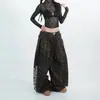 Item popular de comércio exterior: Calça pantalona com estampa de leopardo retrô americana para mulheres, design reto de cintura alta para primavera, calças compridas emagrecedoras e estilosas