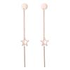 Pendientes largos de borla de acero de titanio con colgante de estrella de personalidad de moda para mujer, pendientes de estrella de cinco puntas con temperamento, joyería de oro rosa