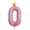 Venta Caliente 40 pulgadas Números de Corona 0-9 Fiesta de Cumpleaños Decoración Festiva Corona Número Grande Película de Aluminio Globos de Papel Aluminio