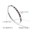 Nuevo brazalete de circón colorido de lujo ligero europeo y americano de Huangchao para mujer, brazalete de cierre abierto, joyería de acero de titanio de alta gama de nicho