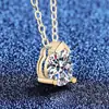 Amazon Transfronterizo Xiaohongshu Popular Plata de Ley S925 Super Brillante Moissanita Simple y Versátil Collar de Moissanita Venta al por Mayor