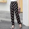 Pantalones para mujeres de mediana edad y ancianas 2022 verano casuales para mujeres de mediana edad elásticos de cintura alta madre talla grande algodón pantalones finos con flores