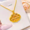Nuevo Colgante de Ábaco de Diamantes Chapado en Oro Antiguo Estilo Chino, Cadena de Clavícula Floral Cumplidora de Deseos para Mujer, Colgante de Accesorio DIY de Alta Gama