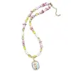 Colgante de Pintura al Óleo Serie Jardín de Monet Concha Cristal Perla de Agua Dulce Natural Collar Pulsera Colgante Barroco