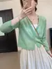 Cárdigan Corto de Punto Hueco Versátil Estilo Coreano para Mujer Verano Nueva Llegada Ropa Exterior Adelgazante Top Corto Camisa de Aire Acondicionado