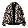 Ropa Europea y Americana para Mujer Transfronteriza AliExpress Venta Caliente Chaqueta con Estampado de Leopardo en Dos Colores