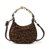 Bolsa Mini de Axila de Lã Estilo Coreano Laço Fofo Estilo Floresta Estampa de Leopardo Nicho Renda de Princesa Bolsa Transversal Infantil Tendência