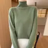 Suéter da Moda Novo Gola Alta Transfronteiriço Temperamento Camada Base Casual Outono Inverno Malha Feminina Cor Sólida Manga Longa Trabalho Simples