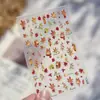 Pegatinas de Manicura en Relieve Hoja de Arce Otoñal Ardilla de Dibujos Animados Uñas Cortas Pegatinas para Uñas Hojas Adornos para Diario de Mano Uñas Portátiles