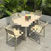 Conjunto de Mesa e Cadeiras para Uso Externo, Popular em Áreas Públicas, Adequado para Lojas de Chá de Leite, Cafeterias, Varandas de Lazer e Áreas de Reunião, com Mesas Redondas