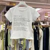 Camiseta de Manga Corta con Estampado de Letras Estilo Americano para Mujer, Diseño Ajustado, Nuevo Estilo de Verano, Top Corto de Moda
