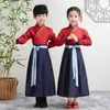 Hanfu para Niños, Traje Tradicional Chino, Traje de Erudito de Estilo Antiguo, Clásico de los Tres Caracteres, Reglas para Discípulos, Ropa para Actuaciones Infantiles, Estudiantes de Primaria